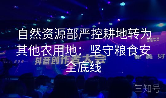 自然资源部严控耕地转为其他农用地：坚守粮食安全底线
