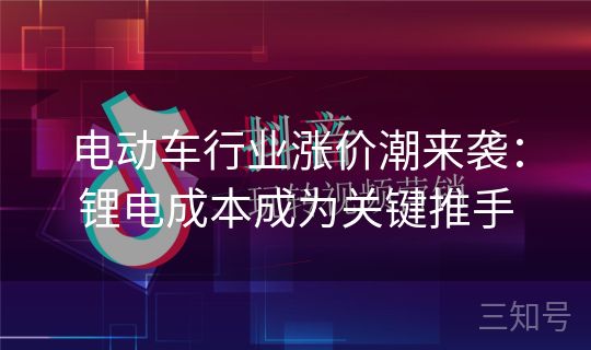 电动车行业涨价潮来袭：锂电成本成为关键推手