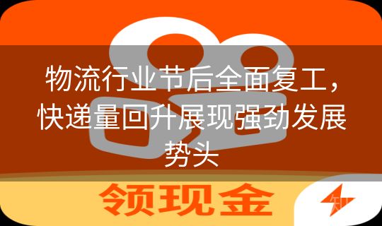 物流行业节后全面复工，快递量回升展现强劲发展势头