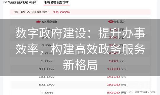 数字政府建设：提升办事效率，构建高效政务服务新格局