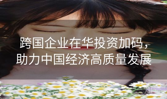 跨国企业在华投资加码，助力中国经济高质量发展