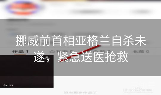 挪威前首相亚格兰自杀未遂，紧急送医抢救
