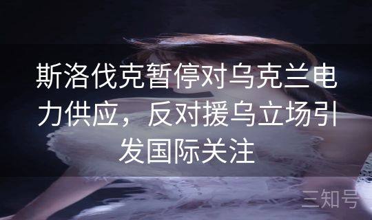 斯洛伐克暂停对乌克兰电力供应，反对援乌立场引发国际关注