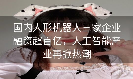 国内人形机器人三家企业融资超百亿,人工智能产业再掀热潮 国内人形机器人三家企业融资超百亿,人工智能产业再掀热潮