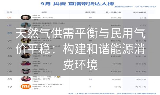 天然气供需平衡与民用气价平稳：构建和谐能源消费环境