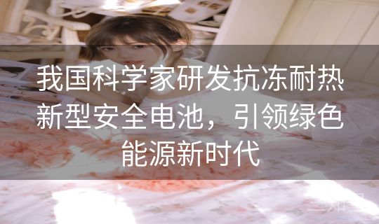 我国科学家研发抗冻耐热新型安全电池,引领绿色能源新时代 我国科学家研发抗冻耐热新型安全电池,引领绿色能源新时代