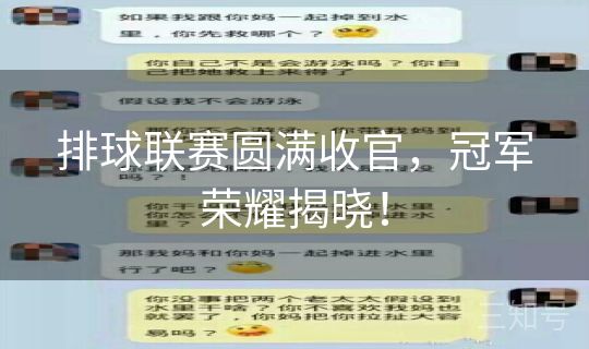 排球联赛圆满收官,冠军荣耀揭晓! 排球联赛圆满收官,冠军荣耀揭晓!