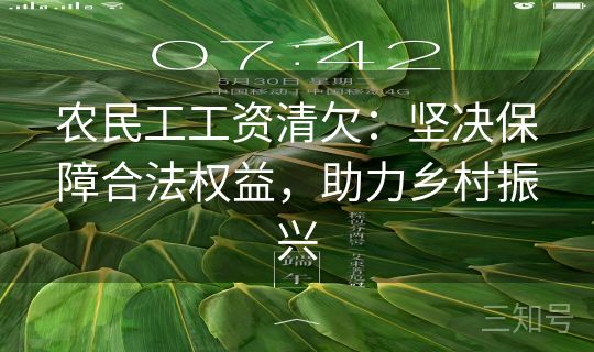 农民工工资清欠：坚决保障合法权益，助力乡村振兴