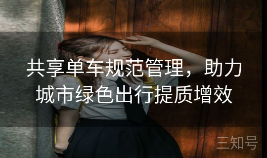 共享单车规范管理，助力城市绿色出行提质增效