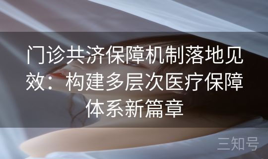 门诊共济保障机制落地见效：构建多层次医疗保障体系新篇章