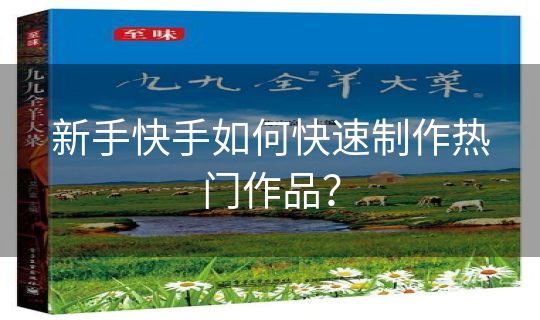 新手快手如何快速制作热门作品？