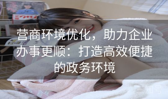 营商环境优化，助力企业办事更顺：打造高效便捷的政务环境