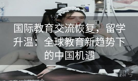 国际教育交流恢复,留学升温:全球教育新趋势下的中国机遇 国际教育交流恢复,留学升温:全球教育新趋势下的中国机遇