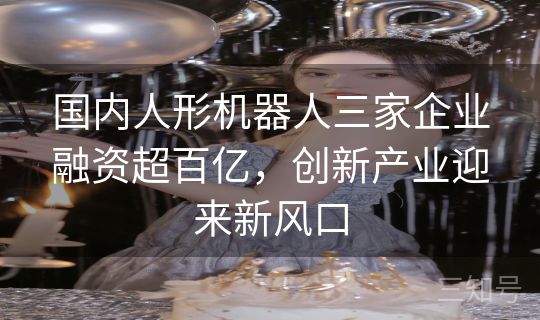 国内人形机器人三家企业融资超百亿，创新产业迎来新风口