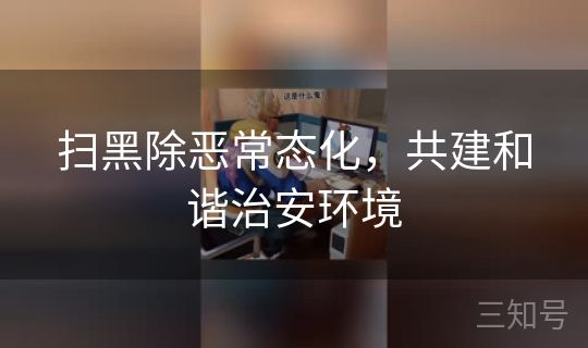 扫黑除恶常态化，共建和谐治安环境