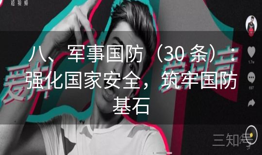 八、军事国防（30 条）：强化国家安全，筑牢国防基石