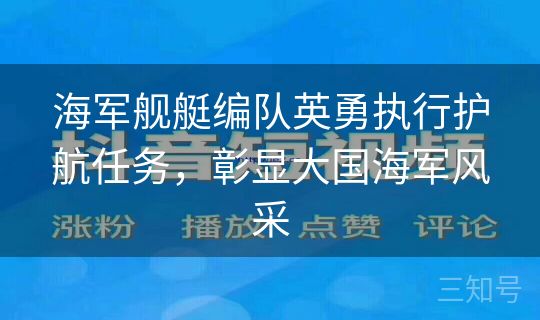 海军舰艇编队英勇执行护航任务，彰显大国海军风采