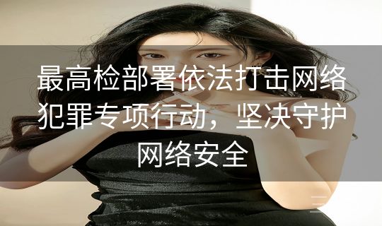 最高检部署依法打击网络犯罪专项行动，坚决守护网络安全