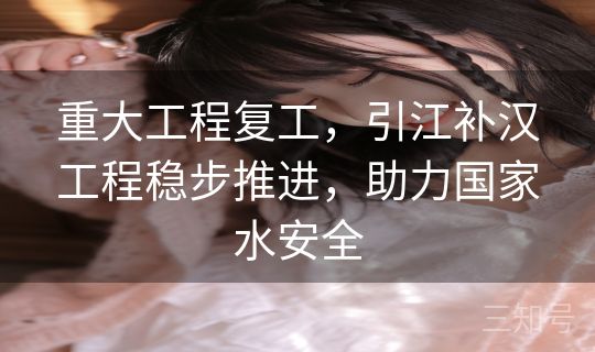 重大工程复工，引江补汉工程稳步推进，助力国家水安全