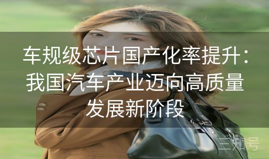 车规级芯片国产化率提升：我国汽车产业迈向高质量发展新阶段