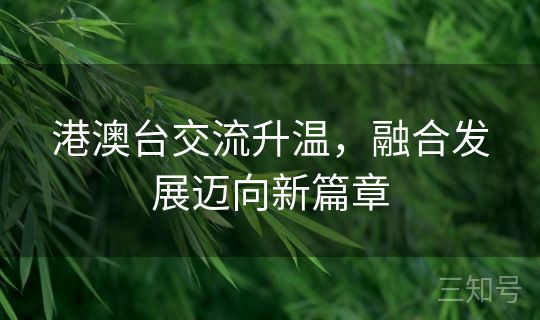 港澳台交流升温，融合发展迈向新篇章
