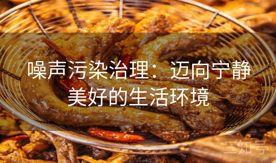 噪声污染治理：迈向宁静美好的生活环境