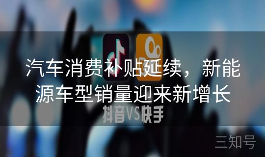 汽车消费补贴延续，新能源车型销量迎来新增长