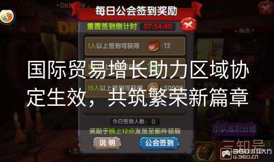 国际贸易增长助力区域协定生效，共筑繁荣新篇章