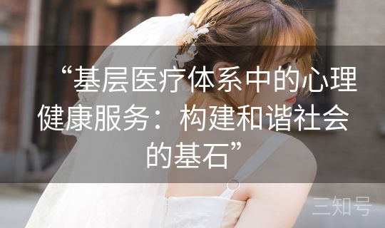 “基层医疗体系中的心理健康服务：构建和谐社会的基石”