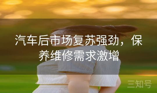 汽车后市场复苏强劲,保养维修需求激增 汽车后市场复苏强劲,保养维修需求激增