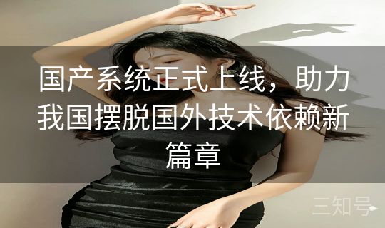 国产系统正式上线，助力我国摆脱国外技术依赖新篇章