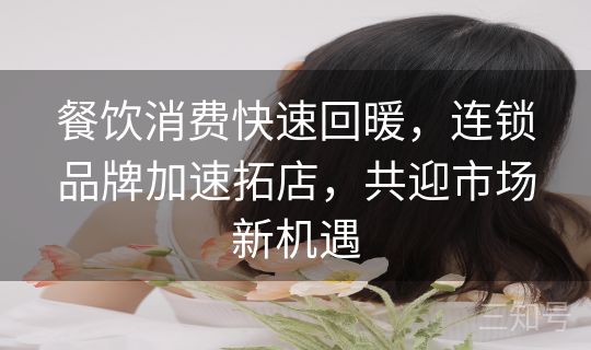 餐饮消费快速回暖,连锁品牌加速拓店,共迎市场新机遇 餐饮消费快速回暖,连锁品牌加速拓店,共迎市场新机遇