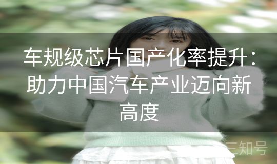 车规级芯片国产化率提升:助力中国汽车产业迈向新高度 车规级芯片国产化率提升:助力中国汽车产业迈向新高度
