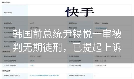 韩国前总统尹锡悦一审被判无期徒刑,已提起上诉 韩国前总统尹锡悦一审被判无期徒刑,已提起上诉