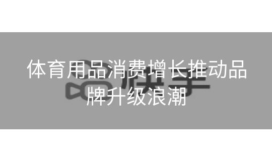 体育用品消费增长推动品牌升级浪潮