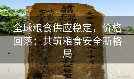 全球粮食供应稳定，价格回落：共筑粮食安全新格局
