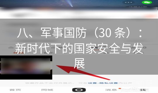 八、军事国防（30 条）：新时代下的国家安全与发展