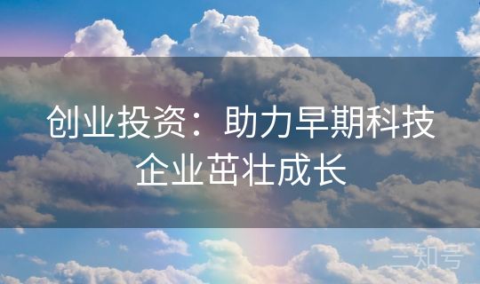 创业投资：助力早期科技企业茁壮成长