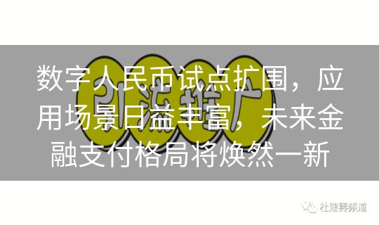 数字人民币试点扩围,应用场景日益丰富,未来金融支付格局将焕然一新 数字人民币试点扩围,应用场景日益丰富,未来金融支付格局将焕然一新