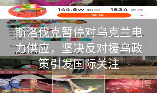 斯洛伐克暂停对乌克兰电力供应,坚决反对援乌政策引发国际关注 斯洛伐克暂停对乌克兰电力供应,坚决反对援乌政策引发国际关注