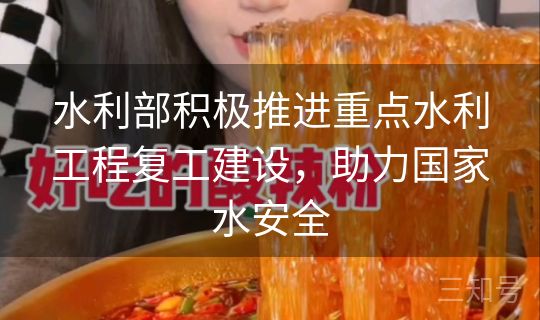 水利部积极推进重点水利工程复工建设，助力国家水安全