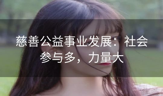 慈善公益事业发展:社会参与多,力量大 慈善公益事业发展:社会参与多,力量大