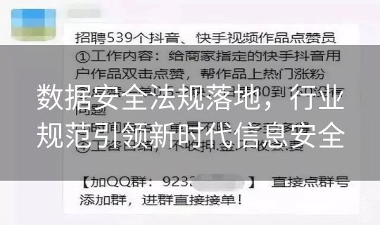 数据安全法规落地,行业规范引领新时代信息安全 数据安全法规落地,行业规范引领新时代信息安全
