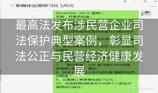 最高法发布涉民营企业司法保护典型案例，彰显司法公正与民营经济健康发展