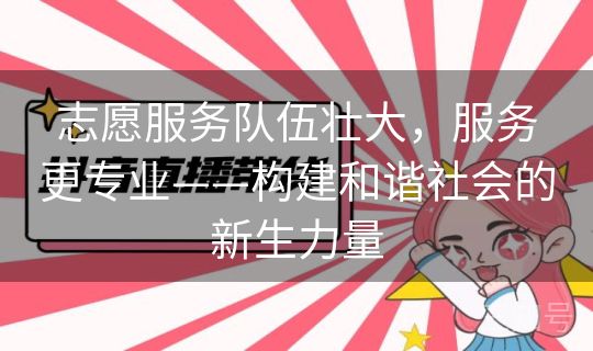 志愿服务队伍壮大，服务更专业——构建和谐社会的新生力量