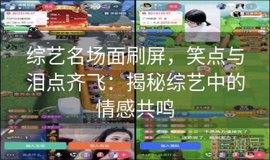 综艺名场面刷屏，笑点与泪点齐飞：揭秘综艺中的情感共鸣