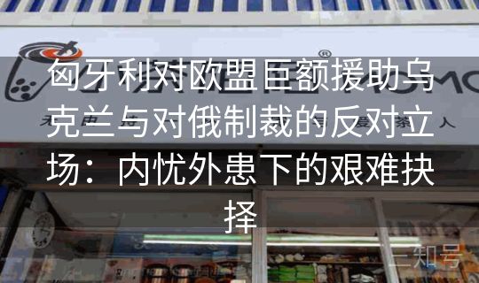 匈牙利对欧盟巨额援助乌克兰与对俄制裁的反对立场：内忧外患下的艰难抉择