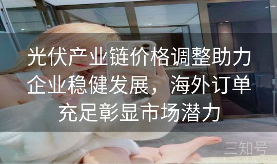 光伏产业链价格调整助力企业稳健发展，海外订单充足彰显市场潜力