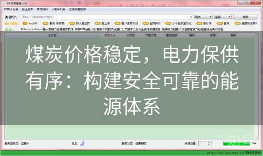 煤炭价格稳定,电力保供有序:构建安全可靠的能源体系 煤炭价格稳定,电力保供有序:构建安全可靠的能源体系