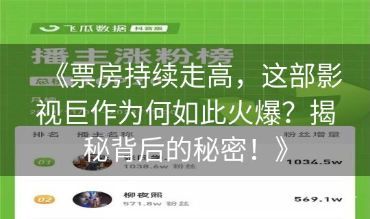 《票房持续走高，这部影视巨作为何如此火爆？揭秘背后的秘密！》